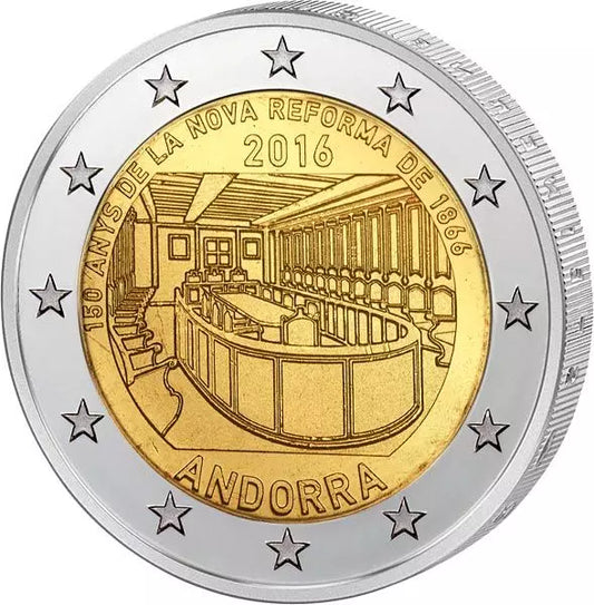 2 euros Andorre 150e anniversaire de la Nouvelle Réforme 2016