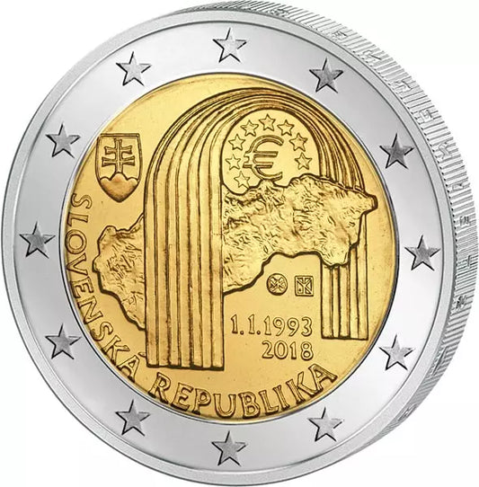 2 euros Slovaquie 25e anniversaire de la République 2018