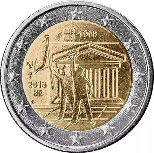 2 euros Belgique 50e anniversaire des soulèvements de mai 2018 pfr