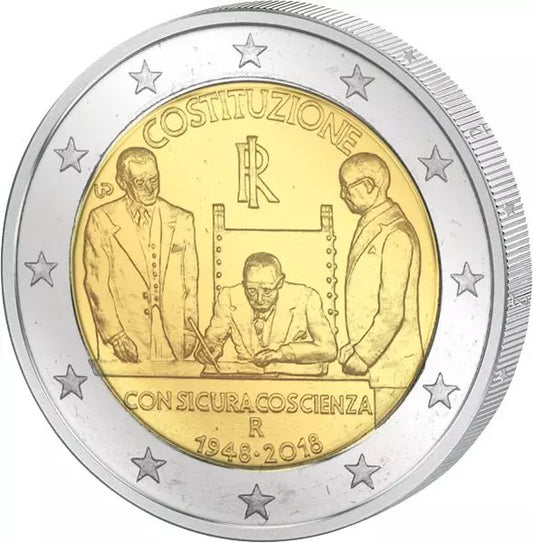 2 euros Italie 70 ans de la Constitution 2018