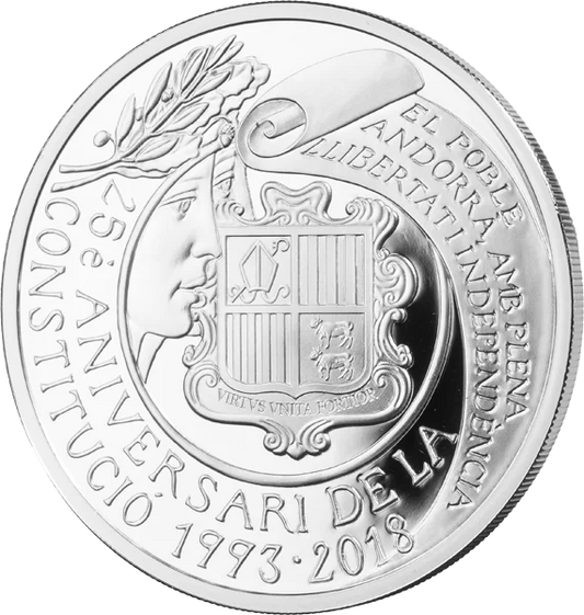5 euros Andorre 25 ans de la Constitution d'Andorre 2018