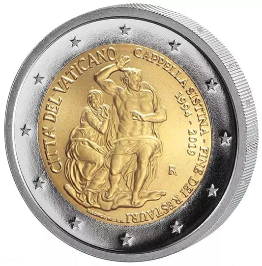 2 euros Vatican 25e anniversaire de la restauration de la chapelle Sixtine 2019