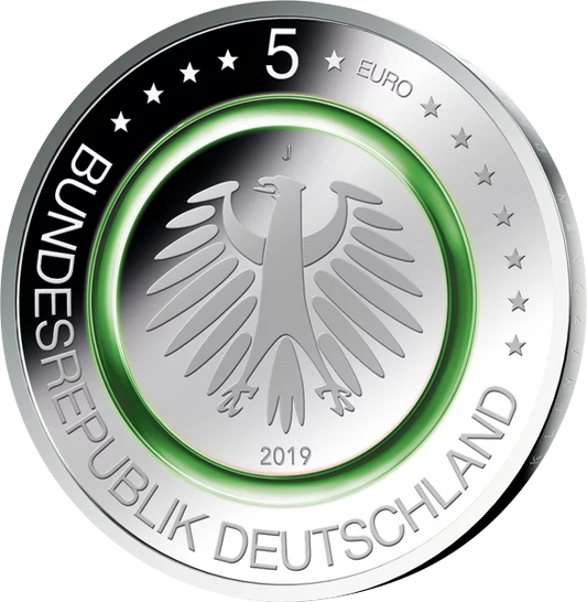 Pièce de 5 euros Allemagne Zone tempérée 2019 État neuf