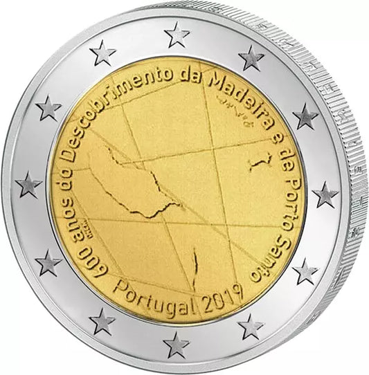 2 euros Portugal 600e anniversaire de la découverte de l'île de Madère 2019