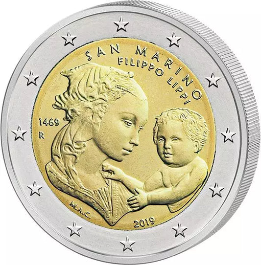 2 euros Saint-Marin 550e anniversaire de la mort de Filippo Lippi 2019