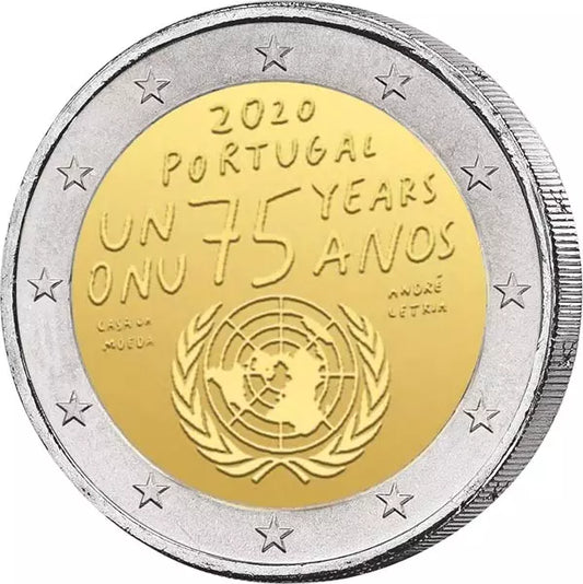 2 euros Portugal 75 ans des Nations Unies 2020