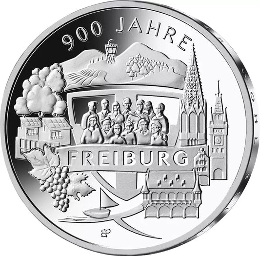 Pièce de 20 euros, République fédérale d'Allemagne, 900 ans de Fribourg, 2020, état neuf