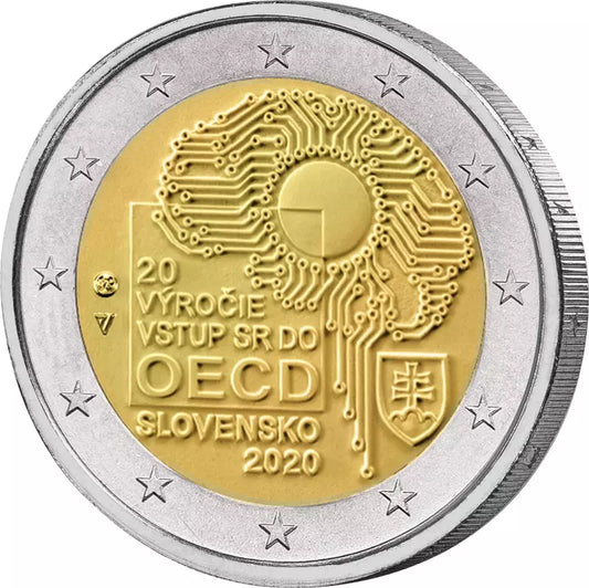 2 euros Slovaquie 20e anniversaire de son adhésion à l'OCDE 2020