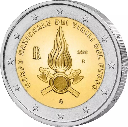 2 euros Italie 80 ans de sapeurs-pompiers 2020