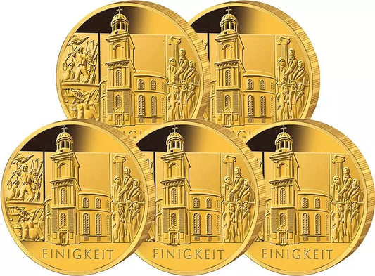 5 x 100 euros République fédérale d'Allemagne Unité 2020 État neuf (A-J)