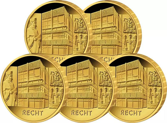 5 billets de 100 euros, République fédérale d'Allemagne, loi de 2021, état neuf (A-J)